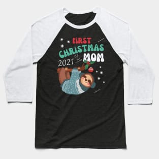 first christmas as a mom cute baby announcement design Baseball T-Shirt